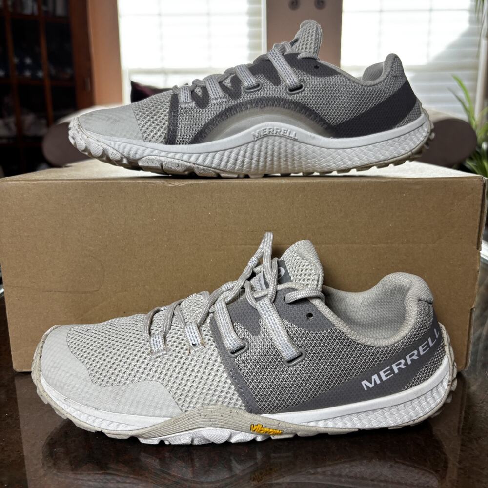 Merrell Trail Glove 6 Shoes Womens 7 Grey Outdoor Barefoot Minimalist Sneakers